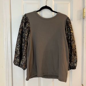 Amadi Gold and Sage Sweater Blouse